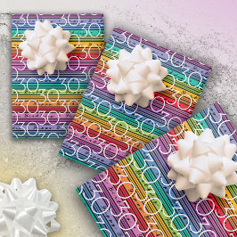 30歳の誕生日レインボーストライプズ ラッピングペーパーシート