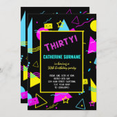 30歳の誕生日レトロパーティー 招待状 (正面/裏面)