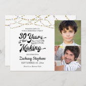 30歳の誕生日レトロメイキング・ライト 招待状 (正面/裏面)