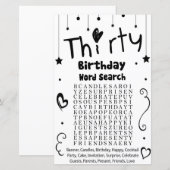 30歳の誕生日ワードサーチゲーム (正面/裏面)