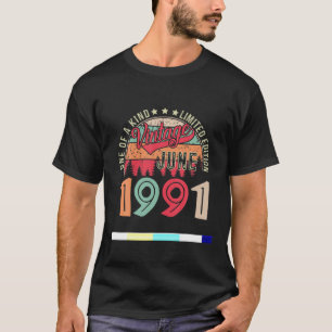 30歳の誕生日ヴィンテージ1991年6月30歳 Tシャツ