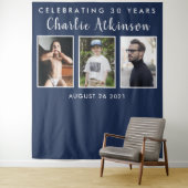 30歳の誕生日写真コラージュ背景バナー タペストリー (インサイチュ)