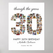 30歳の誕生日写真コラージュ ポスター (正面)