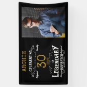 30歳の誕生日写真テンプレート伝説 横断幕 (縦)