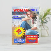 30歳の誕生日写真招待状 - 雑誌の表紙 招待状 (スタンド正面)