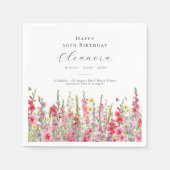 30歳の誕生日威厳がある誕生月フラワーグラジオラス スタンダードカクテルナプキン (正面)