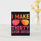 30歳の誕生日引用文グラフィッおもしろいクス30th B- カード (黄色い花)