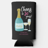 30歳の誕生日応援から30歳の女の子シャンパン スリム缶クーラー (裏面)