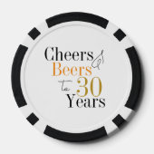 30歳の誕生日応援とビールミニマルパーティー ポーカーチップ (裏面)