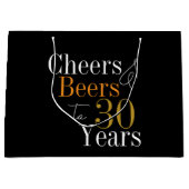 30歳の誕生日応援とビール党のお願い ラージペーパーバッグ (正面)