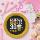 30歳の誕生日応援とビール ペーパープレート (パーティー)