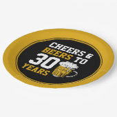 30歳の誕生日応援とビール ペーパープレート (アングル)