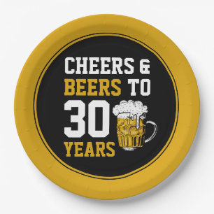 30歳の誕生日応援とビール ペーパープレート