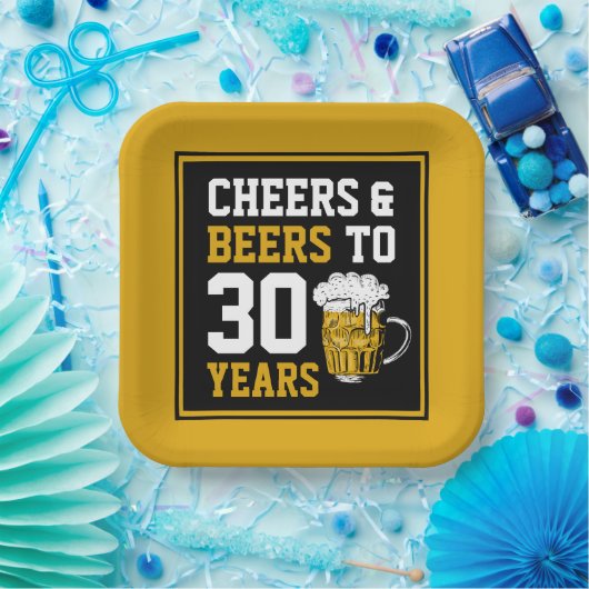 30歳の誕生日応援とビール ペーパープレート (パーティー)
