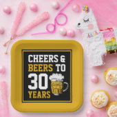30歳の誕生日応援とビール ペーパープレート (パーティー)