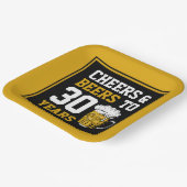 30歳の誕生日応援とビール ペーパープレート (傾斜あり)