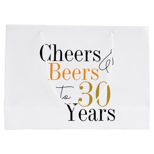 30歳の誕生日応援ビアーズパミニマルーティー ラージペーパーバッグ (裏面)