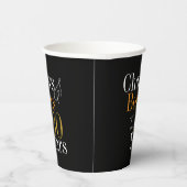 30歳の誕生日応援ビーズブラック金ゴールドパーティー 紙コップ (右)