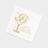 30歳の誕生日応援30番目の名パーソナライズされた前 箔ナプキン (左)