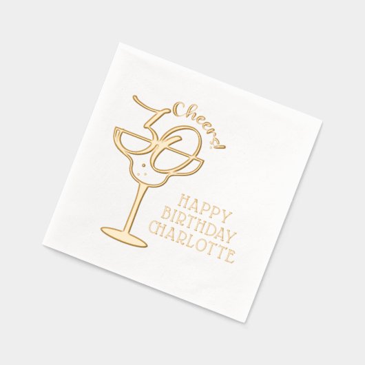 30歳の誕生日応援30番目の名パーソナライズされた前 箔ナプキン (左)