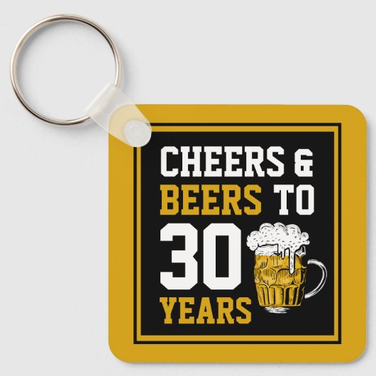 30歳の誕生日応援&ビールから30年 キーホルダー (正面)