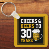 30歳の誕生日応援&ビールから30年 キーホルダー (正面)