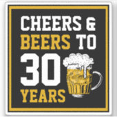 30歳の誕生日応援&ビールから30年 シール (正面)