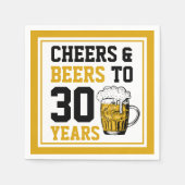30歳の誕生日応援&ビールから30年 スタンダードカクテルナプキン (正面)