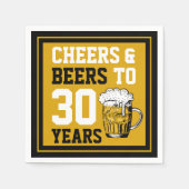 30歳の誕生日応援&ビールから30年 スタンダードカクテルナプキン (正面)