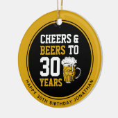30歳の誕生日応援&ビールから30年 セラミックオーナメント (左)