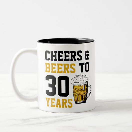 30歳の誕生日応援&ビールから30年 ツートーンマグカップ (左)