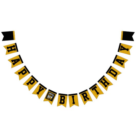30歳の誕生日応援&ビールから30年 バンティングフラッグ (全)