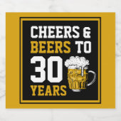 30歳の誕生日応援&ビールから30年 ビールラベル (シングルラベル)