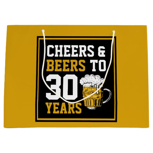 30歳の誕生日応援&ビールから30年 ラージペーパーバッグ (正面)