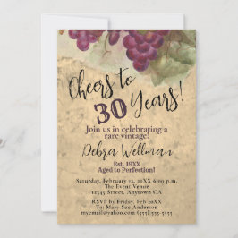 30歳の誕生日応援～30歳のヴィンテージ 素朴 招待状