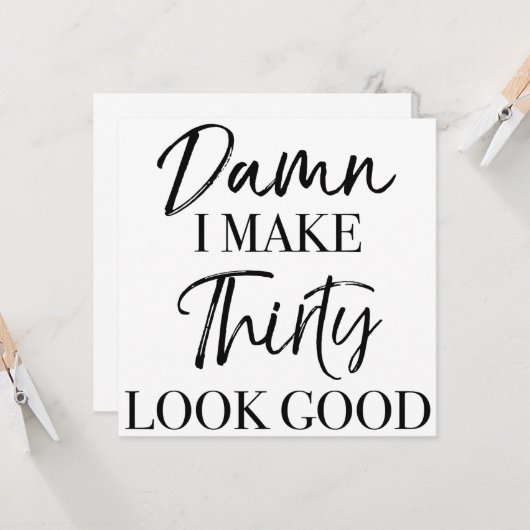30歳の誕生日態度 カード (正面/裏面インサイチュ)