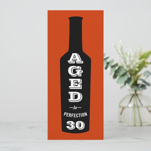 30歳の誕生日招待状のワイン,完成まで熟成 招待状 (スタンド正面)