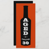 30歳の誕生日招待状のワイン,完成まで熟成 招待状 (正面/裏面)