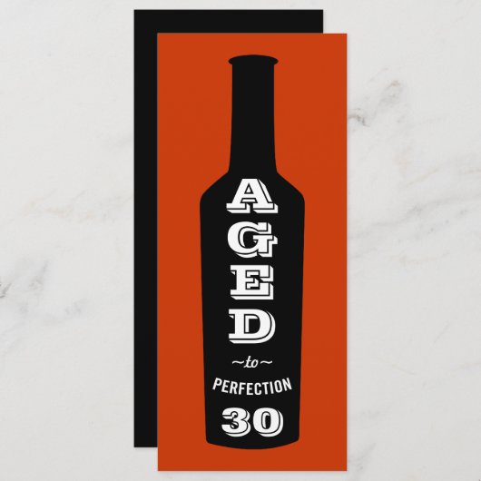 30歳の誕生日招待状のワイン，完成まで熟成 招待状 (正面/裏面)