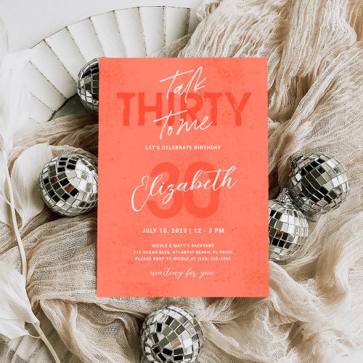 30歳の誕生日招待状カード 招待状