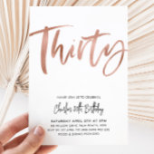 30歳の誕生日招待状ホワイトローズ金ゴールド30 招待状