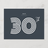 30歳の誕生日招待状ミニマリスト葉書 ポストカード (正面)