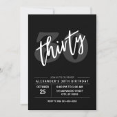 30歳の誕生日招待状モダンダーティ30 招待状 (正面)