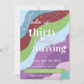 30歳の誕生日招待状30気のあるそぶりをした歳と繁栄 招待状 (正面)
