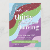 30歳の誕生日招待状30気のあるそぶりをした歳と繁栄 招待状 (正面)