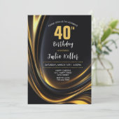 30歳の誕生日招待状。エレガント招待状。任意の年齢 招待状 (スタンド正面)