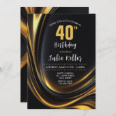 30歳の誕生日招待状。エレガント招待状。任意の年齢 招待状 (正面/裏面)