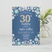 30歳の誕生日招待状。ダイヤエレガントモンド招待状 招待状 (スタンド正面)