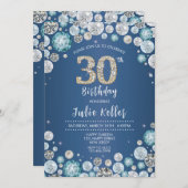 30歳の誕生日招待状。ダイヤエレガントモンド招待状 招待状 (正面/裏面)