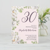 30歳の誕生日招待状 ピンクの芍薬の花 招待状 (スタンド正面)